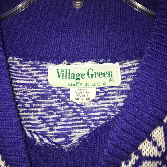 Vintage 1980’s Village Green | Snowflake Sweater - Fair Isle Print - Picture 3 of 5